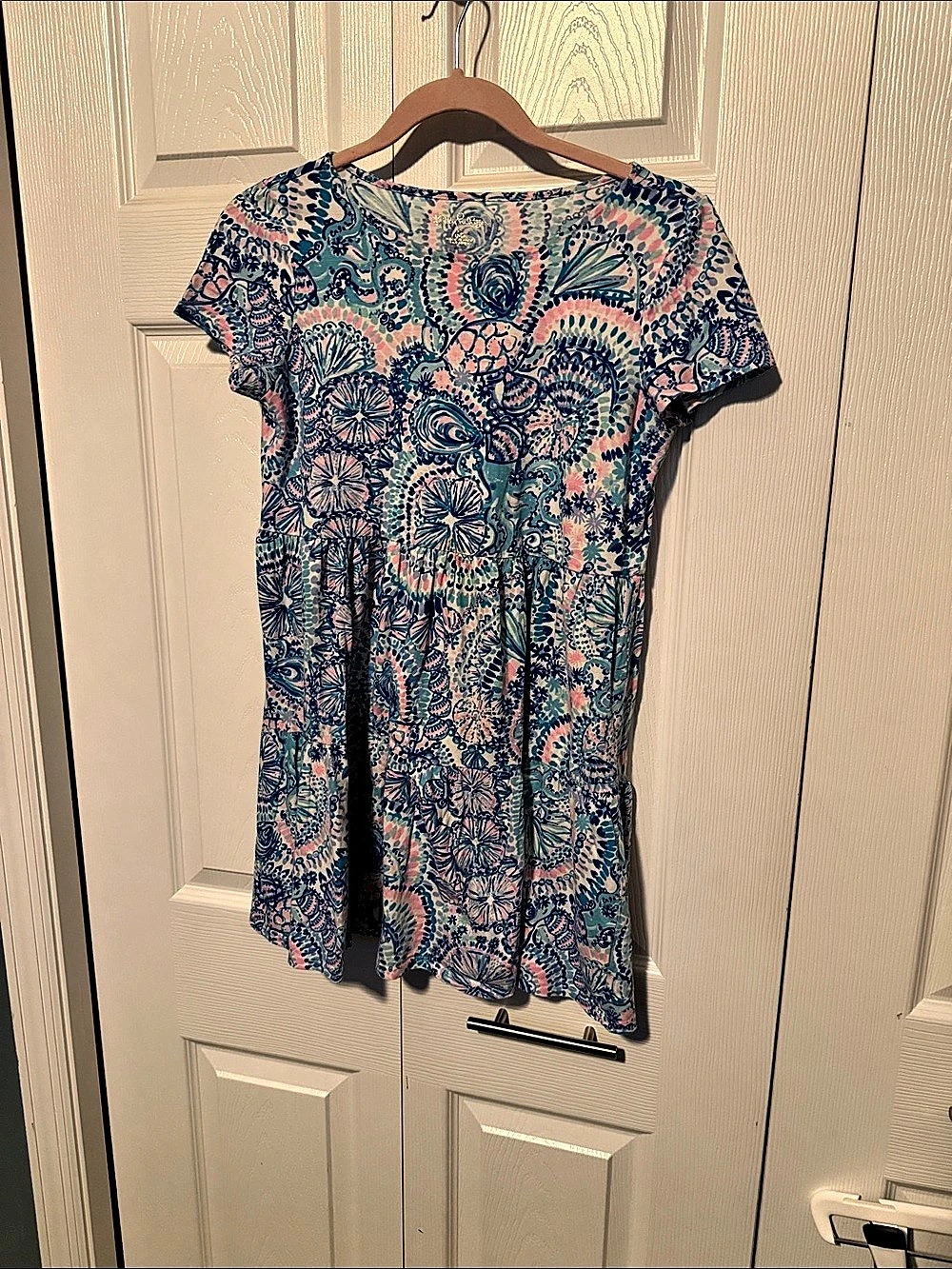 Lilly Pulitzer Floral Mini Dress in Blue & Pink Size XL